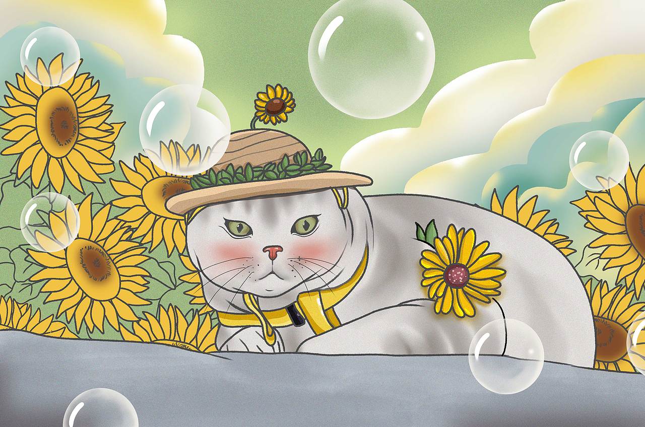 午后的猫咪（图ZMjU2NjgyNTk2） - 艺术插画 - 站酷设计师野生马戏团原创素材 - 站酷ZCOOL
