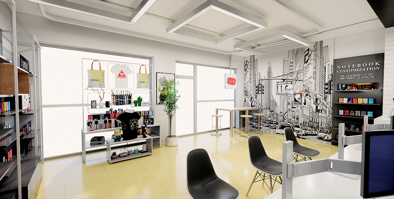 小店面 图文店设计（图ZMjg3NjM3ODAw） - 商业空间设计 - 站酷设计师dshang3302原创素材 - 站酷ZCOOL