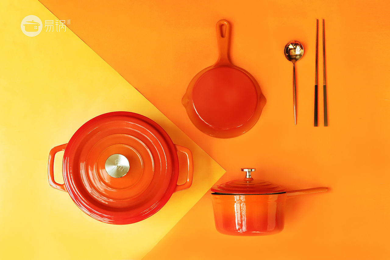 易锅美食溢彩流光系列经典橙色炖锅