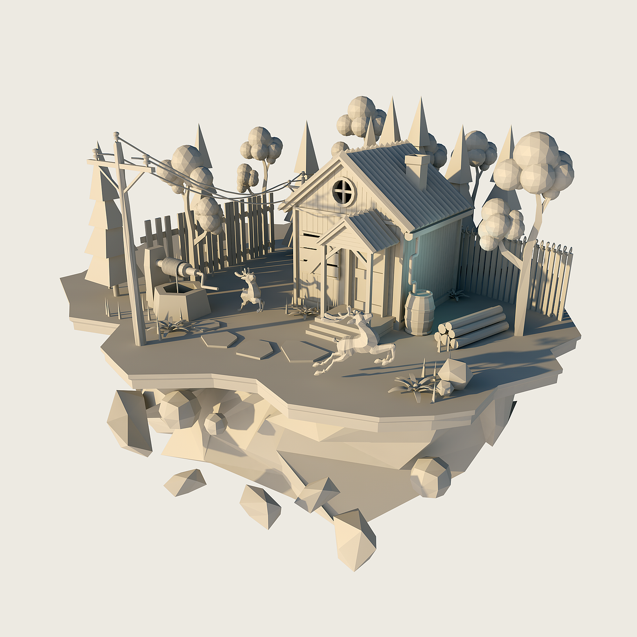 C4D多边形建模日常（图ZNjY0ODc1NDg=） - 其他三维 - 站酷设计师wqk20原创素材 - 站酷ZCOOL