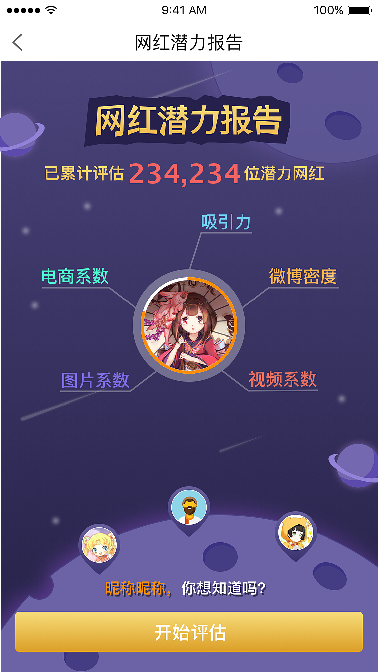 新浪微博：电商网红潜力测评工具UE原型图/UI设计图（图ZNzY0MjU2MDQ=） - APP界面 - 站酷设计师Signorina158原创素材 - 站酷ZCOOL