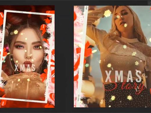 FCPX插件：圣诞节照片相册片头Christmas Insta Opener
