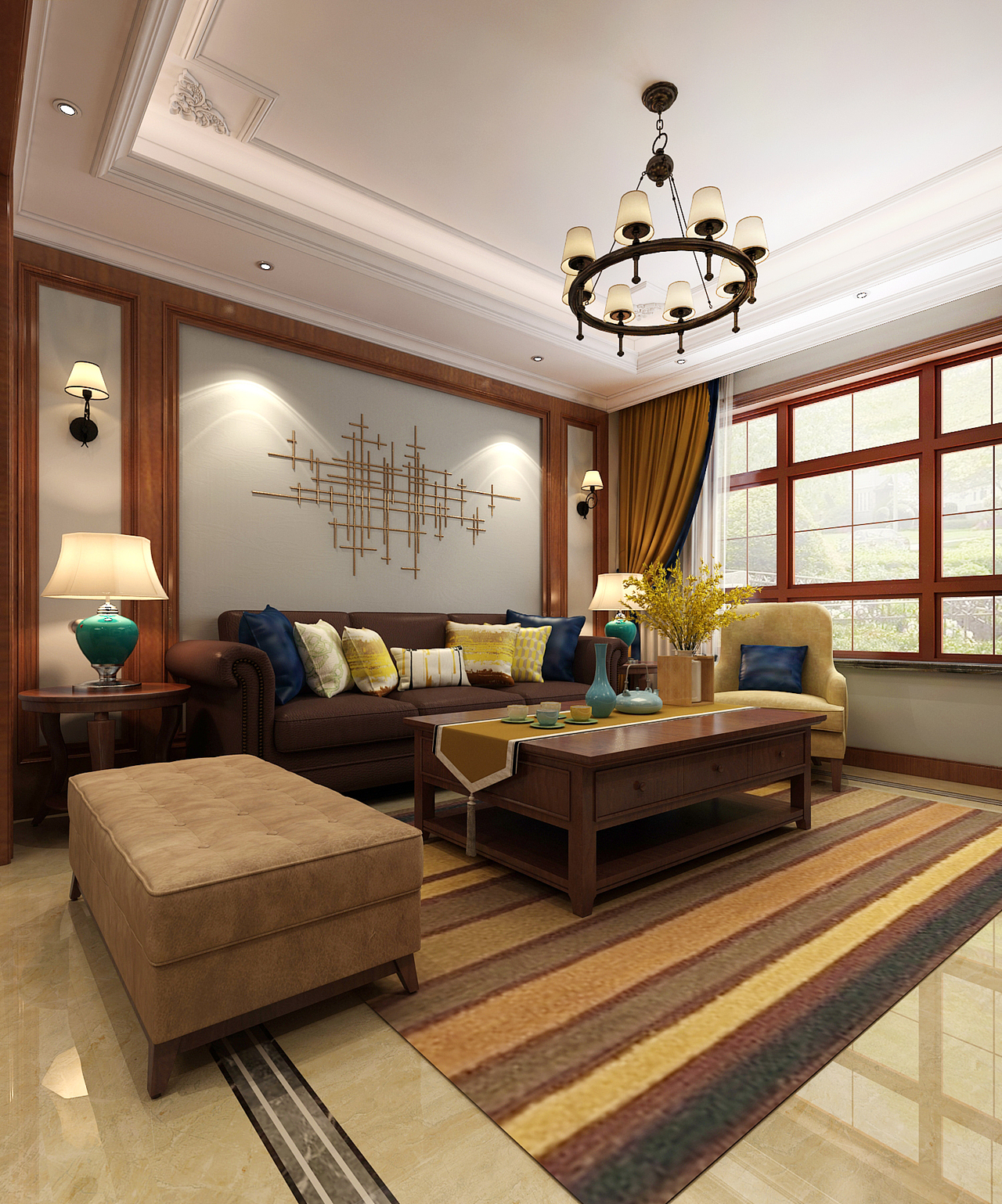 融创中心217平米美式风格装修效果图