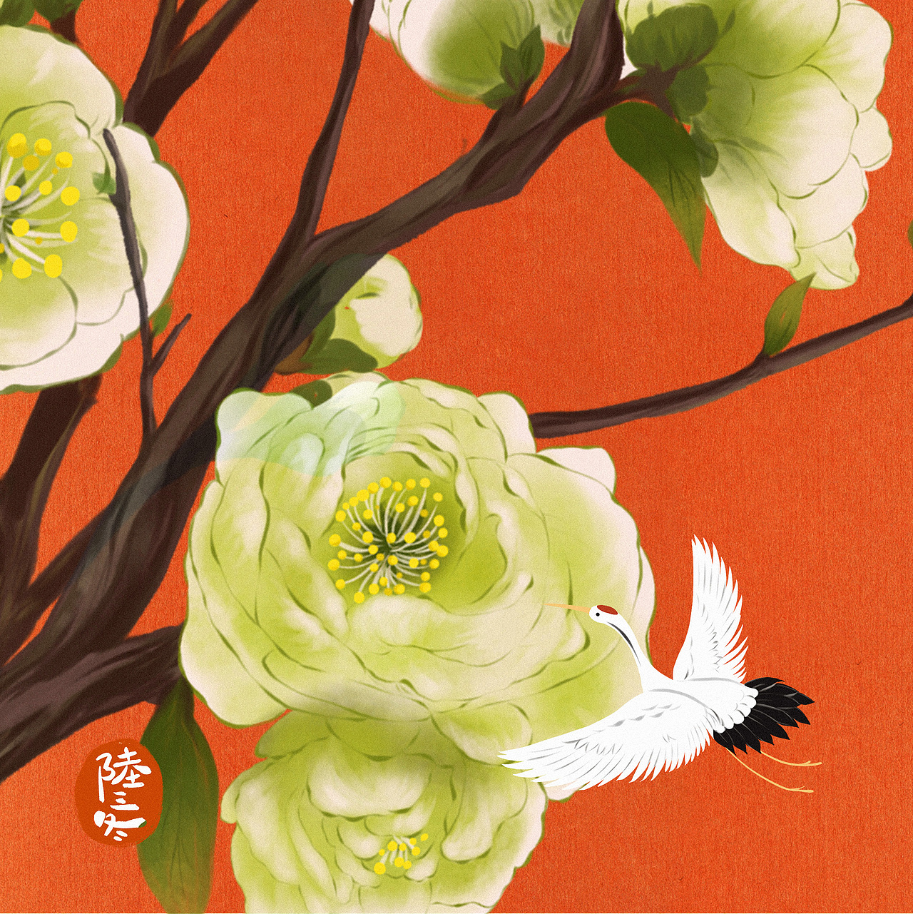 《 百草集 》·绿 梅（图ZMjA1ODQxMjMy） - 商业插画 - 站酷设计师陆三冬原创素材 - 站酷ZCOOL