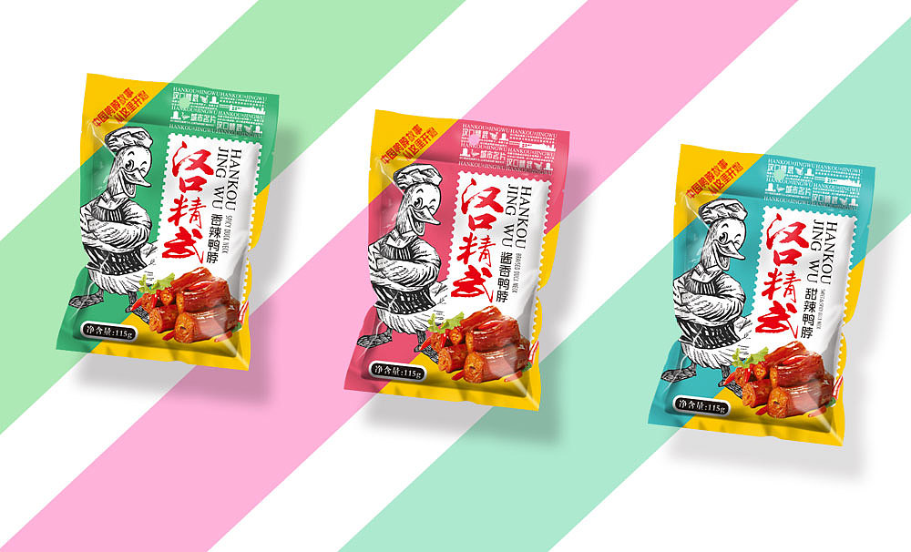 食品包装该如何升级--汉口精武鸭脖品牌包装升级案例