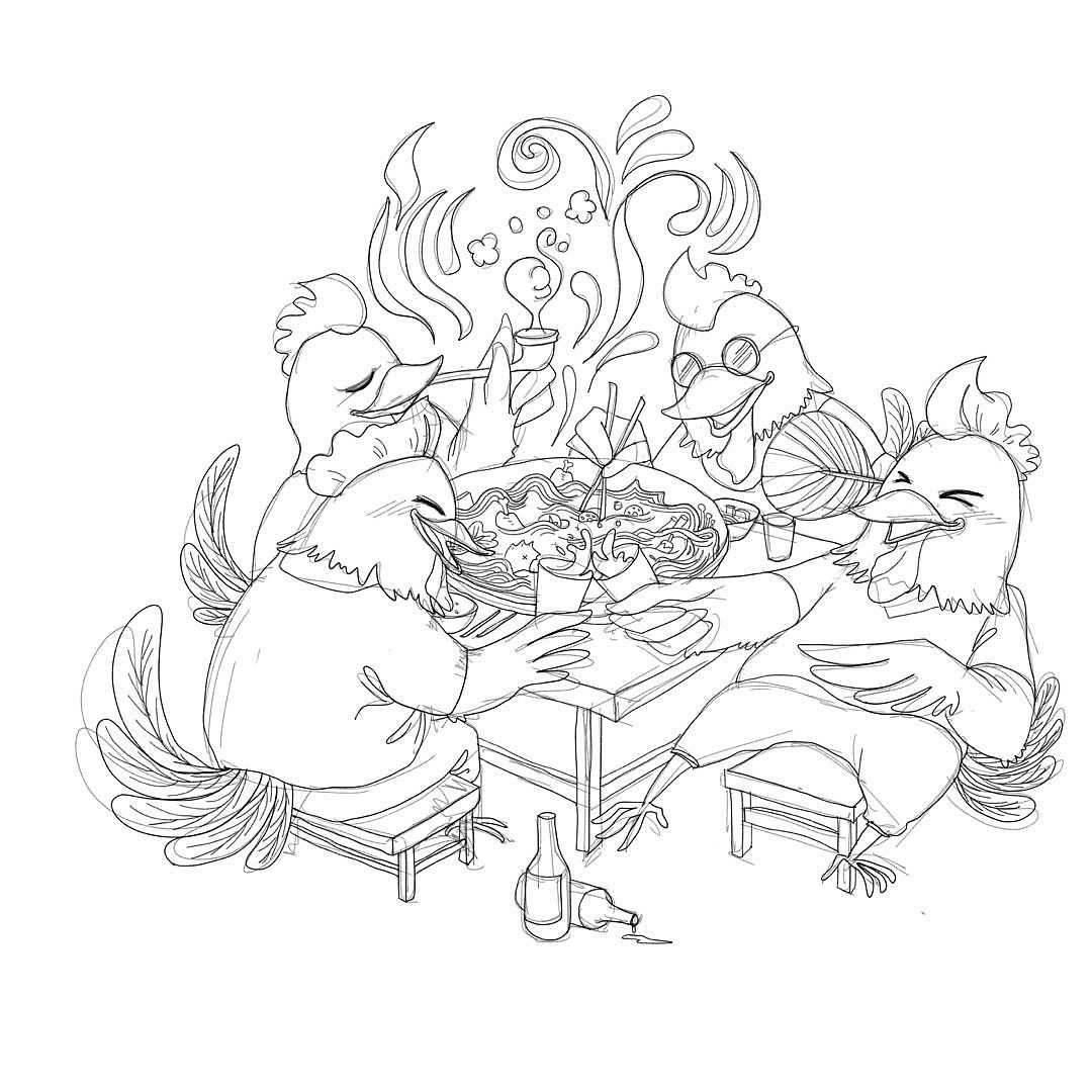 餐饮插画线稿（图ZMTQ0ODUzNTY4） - 商业插画 - 站酷设计师DR壳壳原创素材 - 站酷ZCOOL