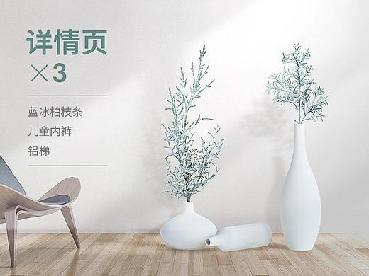 详情页×3(蓝冰柏树枝条、儿童100%纯棉内裤、铝梯)