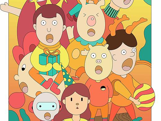 儿童节-唱诗班（个人主页-ZNDUwMjI1MzY=） - 商业插画 - 站酷设计师毛莫子MAOMORE原创素材 - 站酷ZCOOL