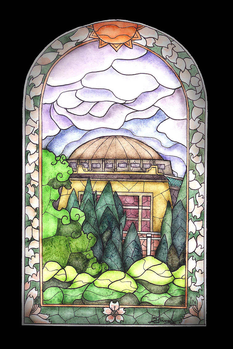 武汉大学理学楼 彩绘玻璃风格