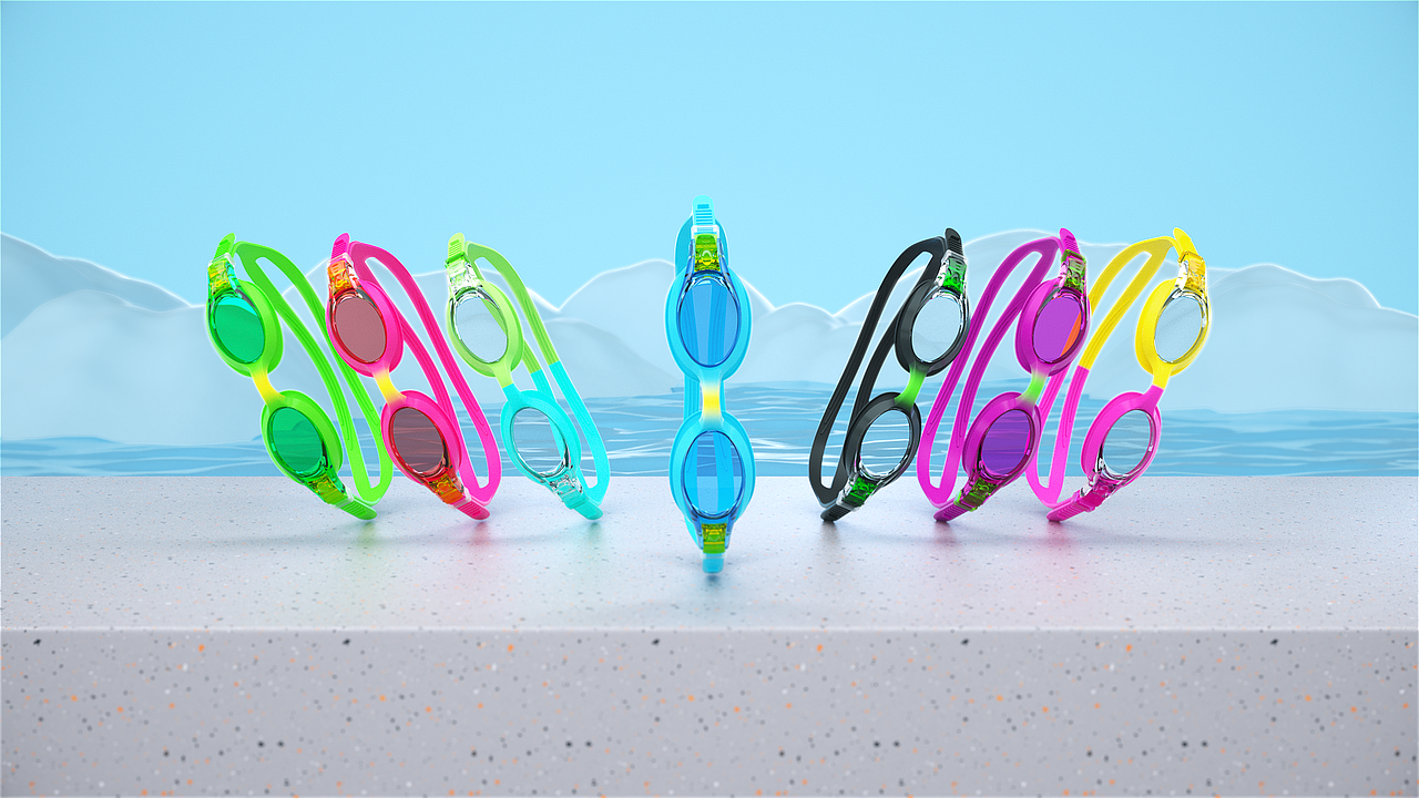 儿童(雪镜)(泳镜)三维动画展示