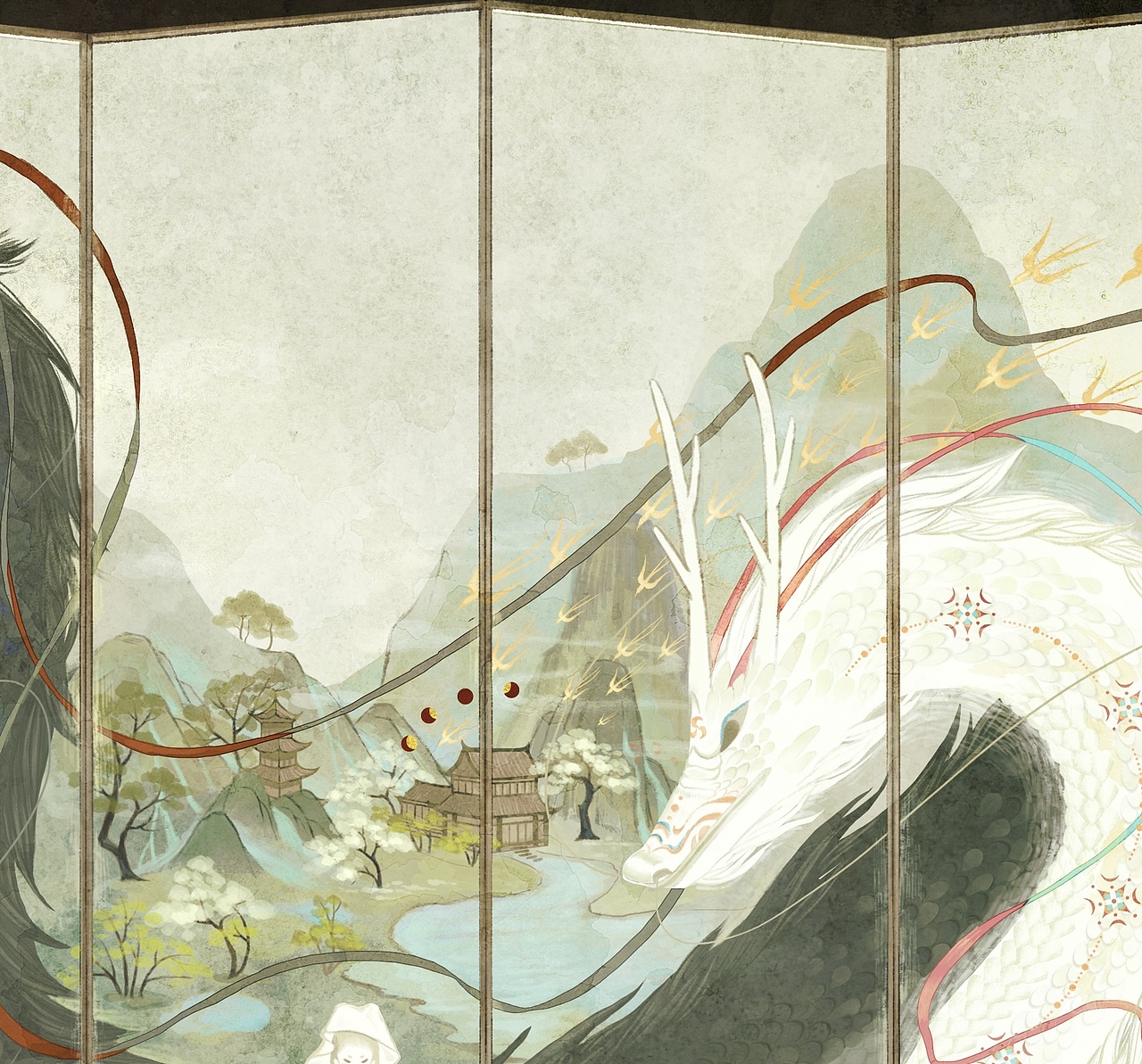 古风插画 | 引龙