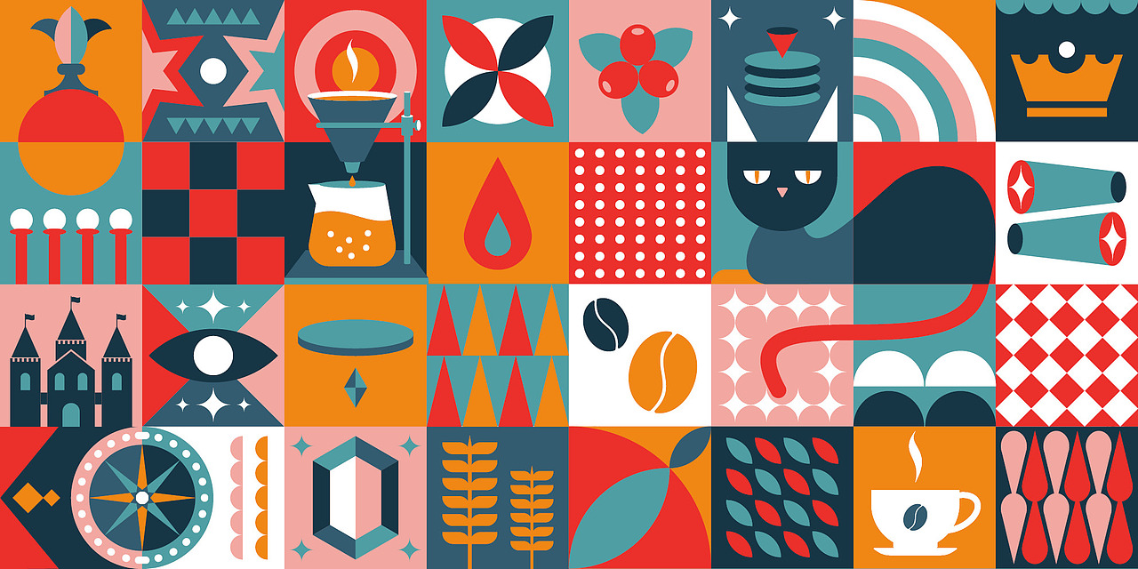 咖啡品牌VIS设计（图ZMzAwMjM0MDUy） - 新锐潮流插画 - 站酷设计师梧花Echa原创素材 - 站酷ZCOOL