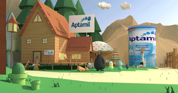 C4D奶粉首页海报：这个算是低多边型，走可爱风格（图ZOTUyNTEwMTI=） - 其他平面 - 站酷设计师之莜原创素材 - 站酷ZCOOL