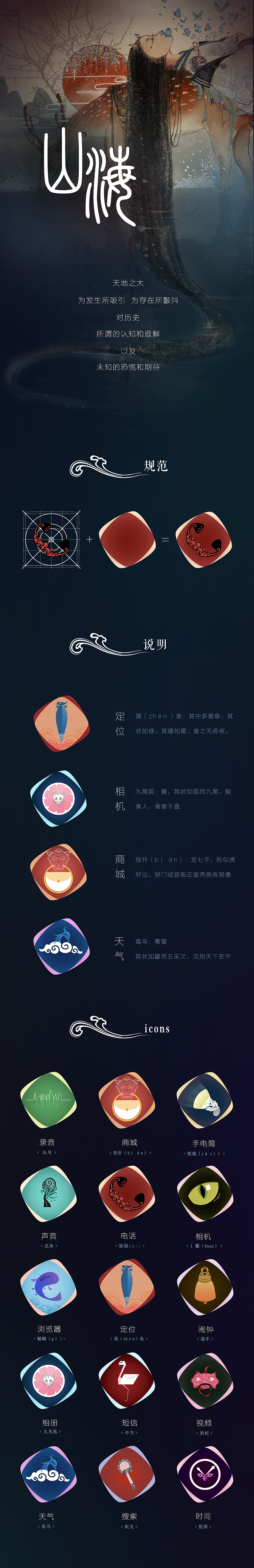 山海經(jīng)延伸圖標(biāo)（圖ZNTc3MDIwNjA=） - 主題/皮膚 - 站酷設(shè)計師drizzle_INk原創(chuàng)素材 - 站酷ZCOOL