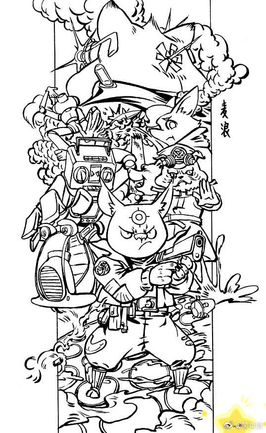 黑猫警长（图ZMTc5NTUwNDEy） - 儿童插画 - 站酷设计师麦浪工作室原创素材 - 站酷ZCOOL