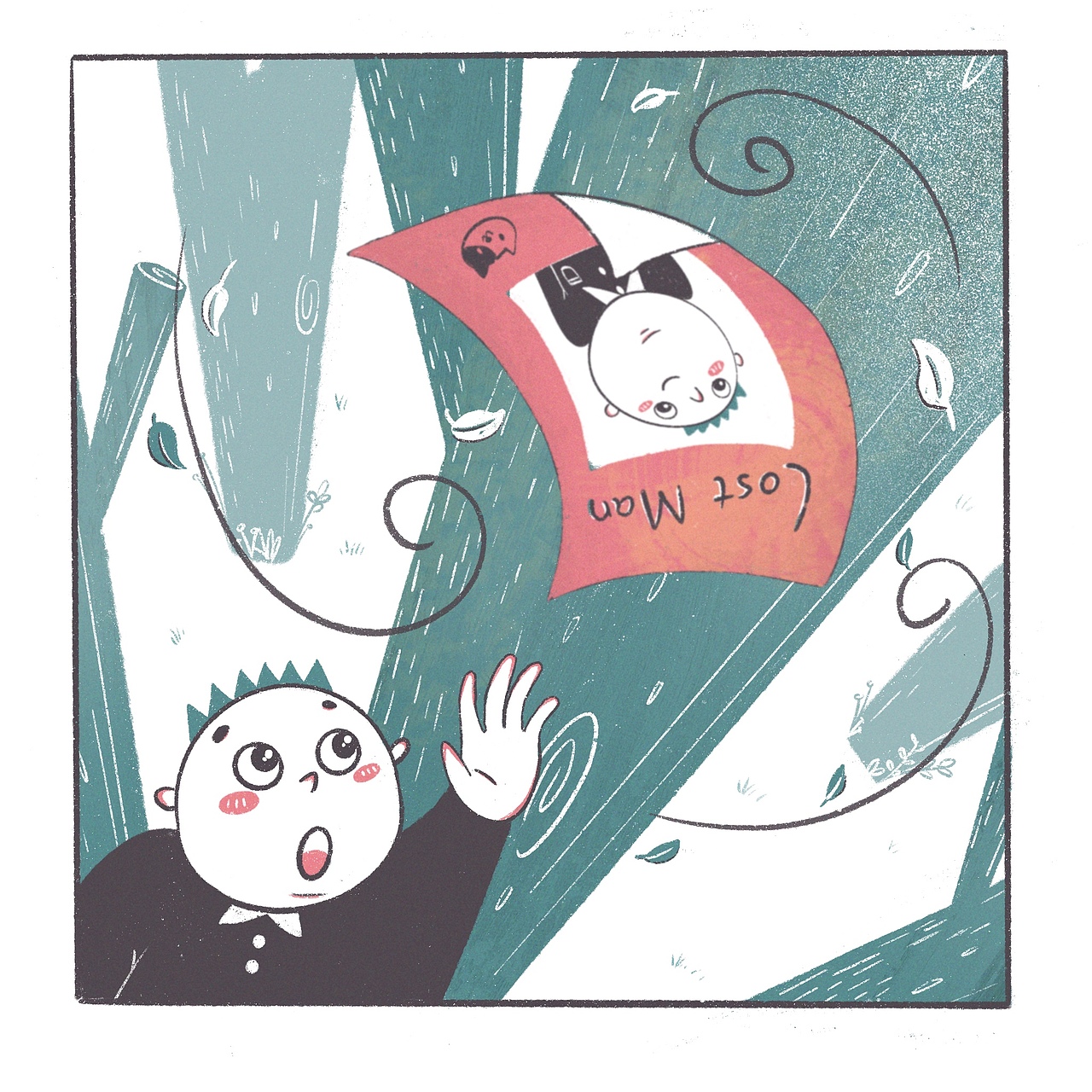 无字绘本《lost man》