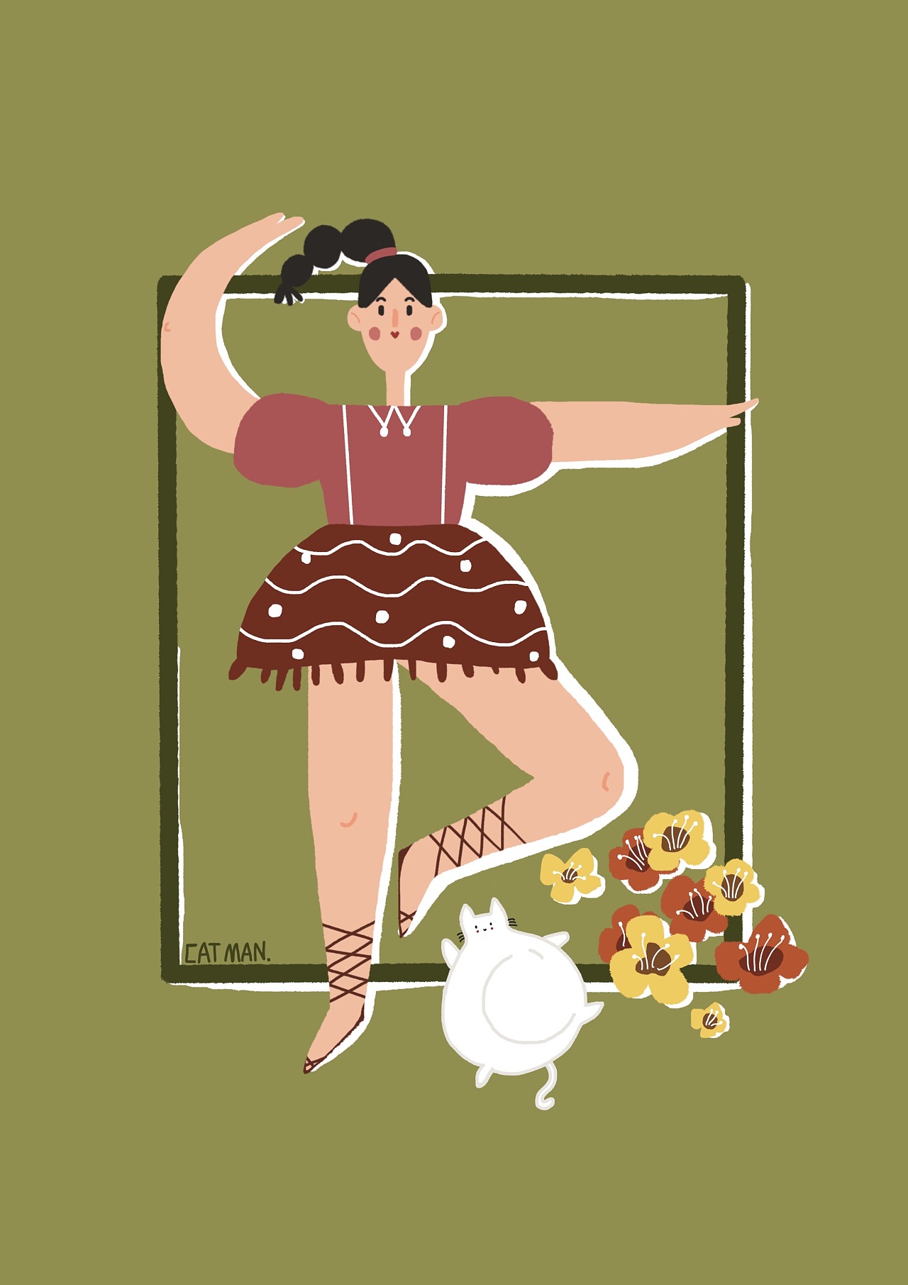 胖胖女孩的日常|插画|创作习作|catmat - 原创作品 - 站酷 (zcool)