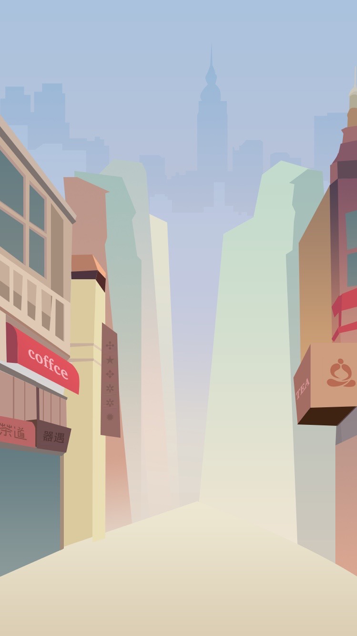 街道插画（图ZMzU4MzM4OTY=） - 闪屏/壁纸 - 站酷设计师慧兮若兮原创素材 - 站酷ZCOOL