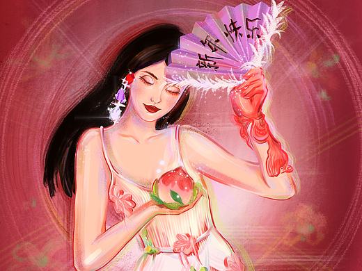 桃桃新年系列插画