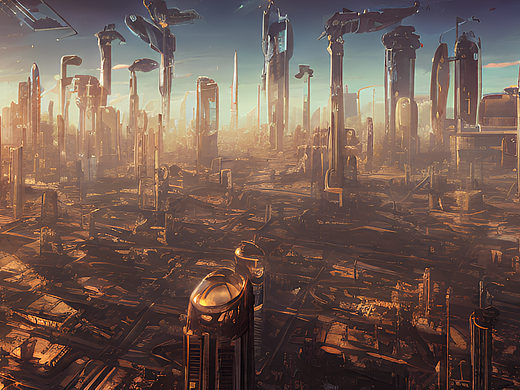 #站酷夢筆#天空城市，賽博朋克（個人主頁-ZNjQ0OTU5MTY=） - AI作品 - 站酷設(shè)計師Z004507233原創(chuàng)素材 - 站酷ZCOOL