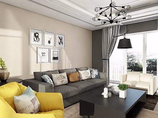 大平层现代风衣柜全屋定制（胡桃木+香榭白）