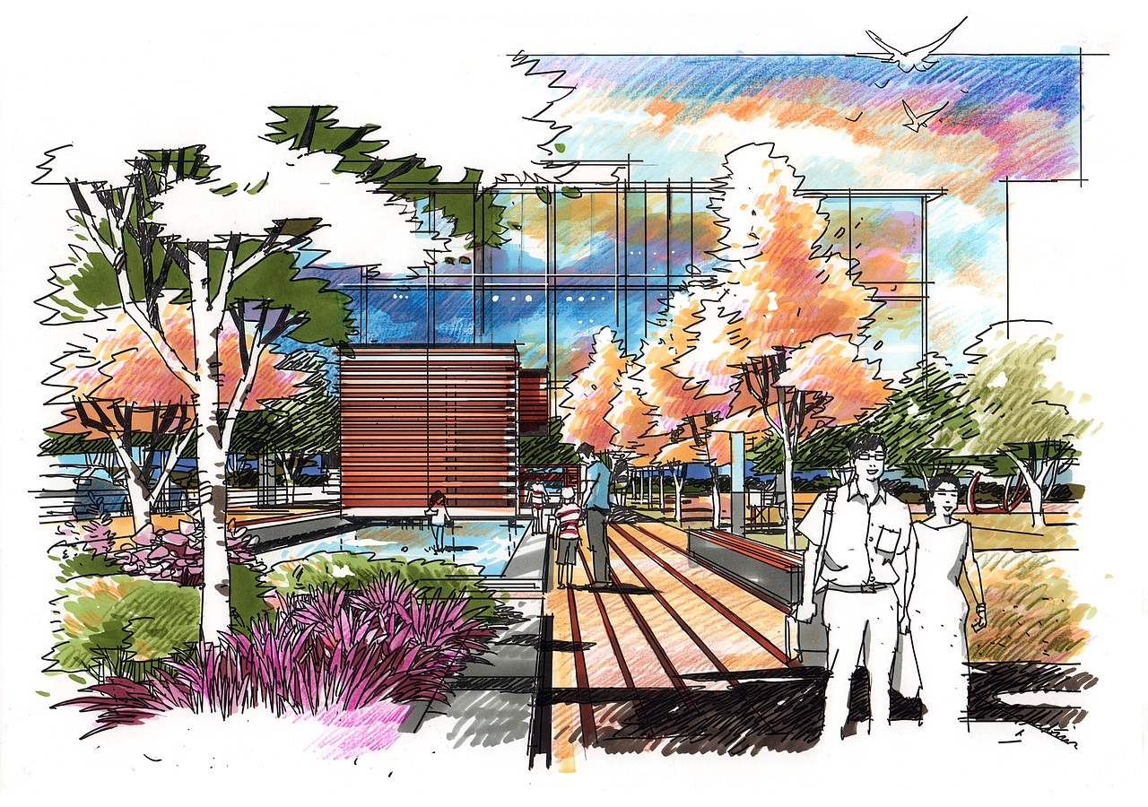 园林手绘设计优秀作品案例欣赏(六)