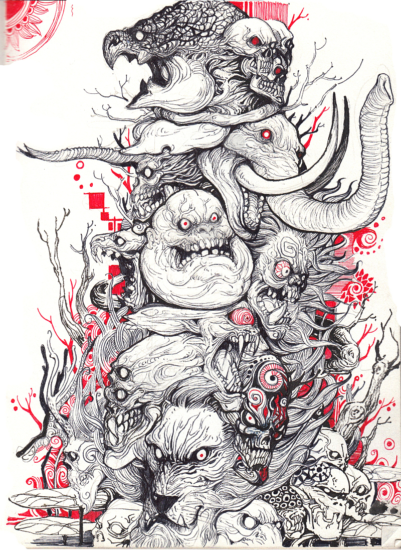 春哥怪兽手绘草图及角色概念设定之除草（二）