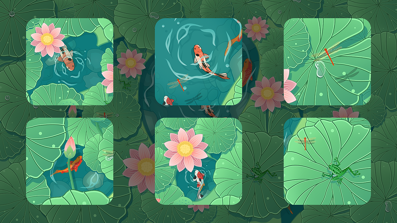 「心相印」夏日荷塘（图ZMzM3MjI2NTc2） - 商业插画 - 站酷设计师有点小洋气原创素材 - 站酷ZCOOL