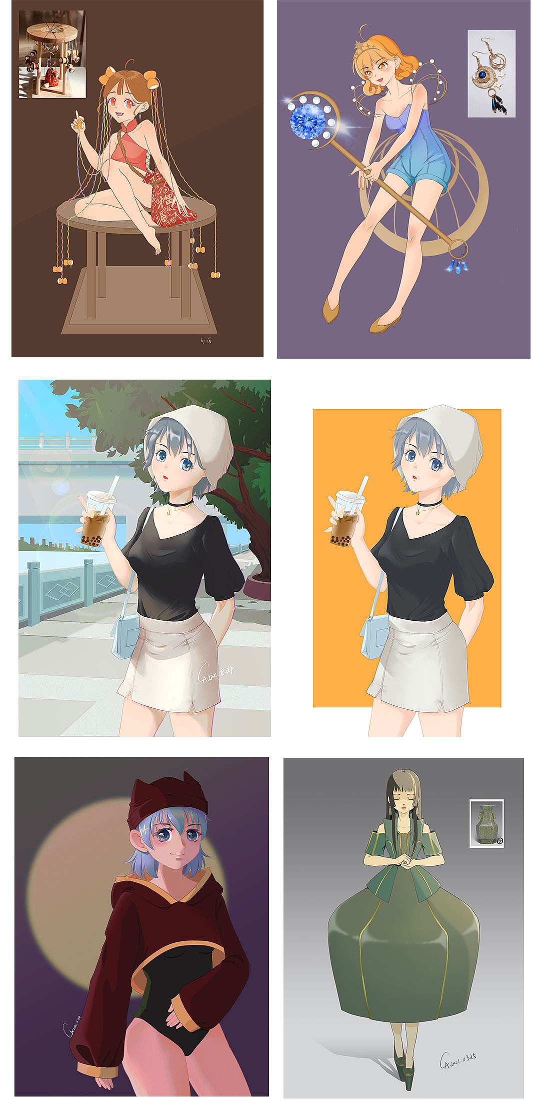 2021年插画练习总结（图ZMjgyODg2OTU2） - 创作习作 - 站酷设计师夕安_CA原创素材 - 站酷ZCOOL