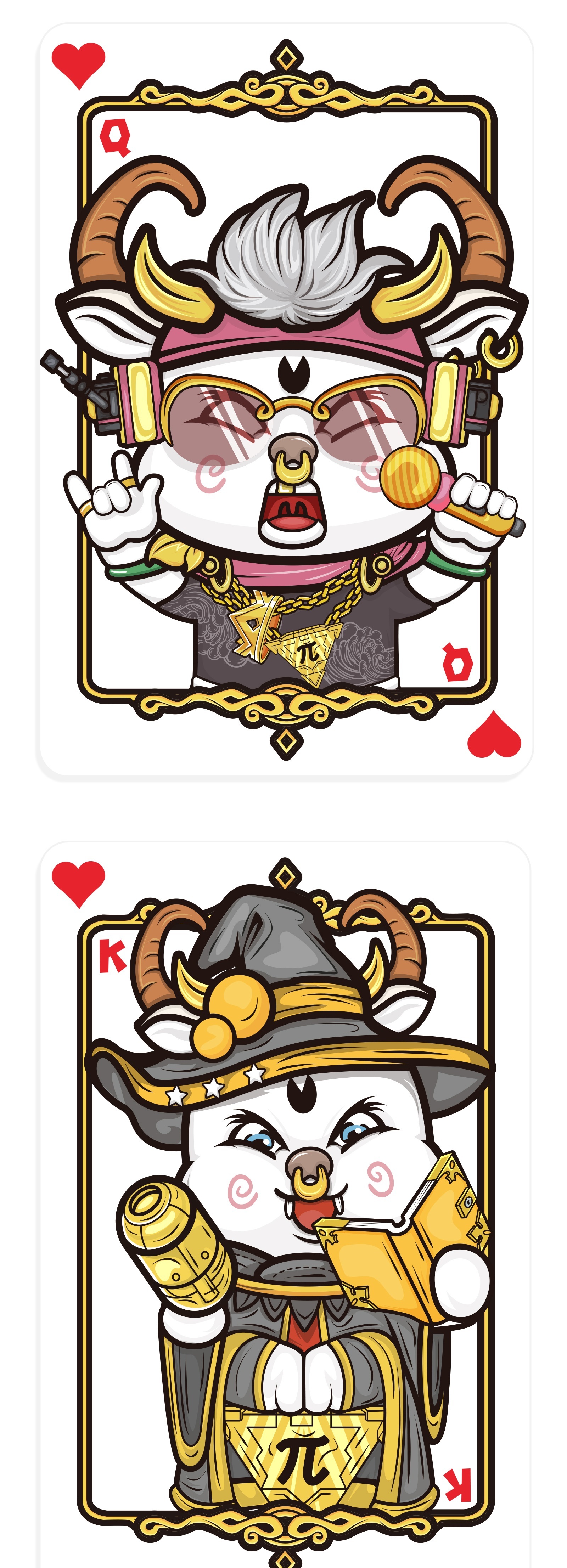 牛年 商业插画 扑克牌