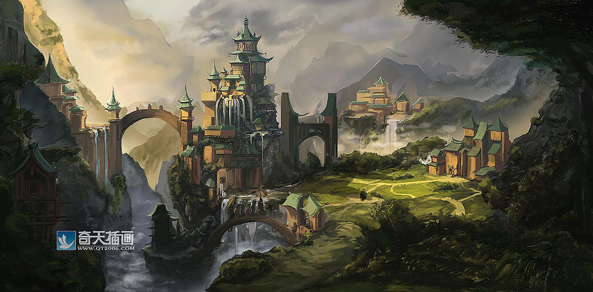 游戏场景原画 中国风场景|插画|游戏原画|奇天cg学院 - 原创作品
