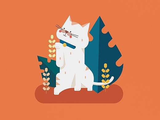 临摹——招财猫扁平插画