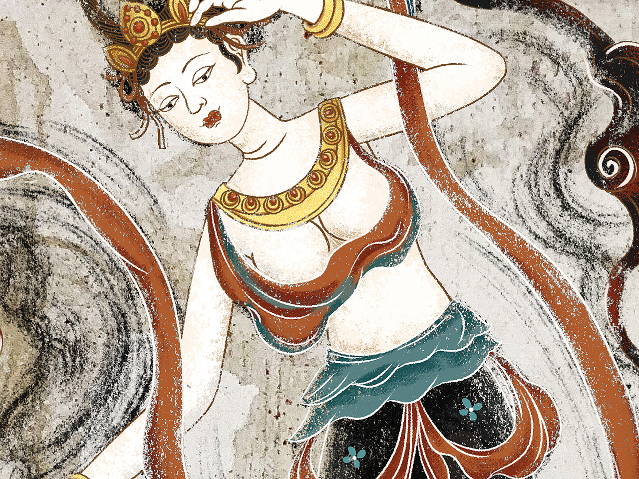 敦煌壁画致中秋|插画|商业插画|fei先生_原创作品-站酷zcool