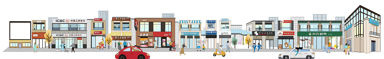 华润商业街生活微信（图ZMTcxNDk2MTE2） - 商业插画 - 站酷设计师阿园园原创素材 - 站酷ZCOOL