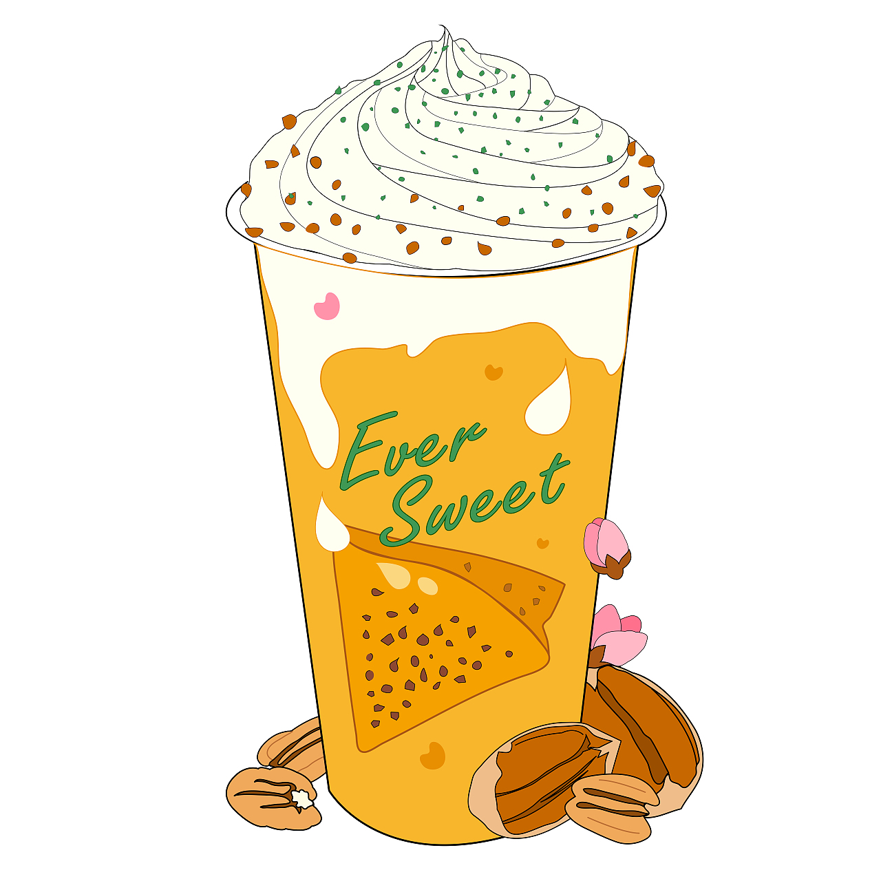 水果茶 水果壁纸手绘