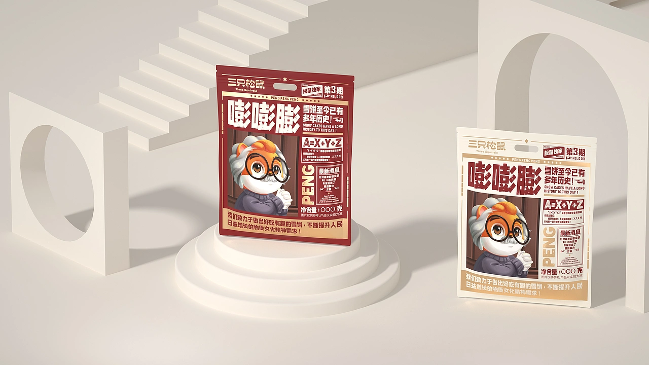 尚智&times;三只松鼠｜雪饼包装设计｜食品包装设计