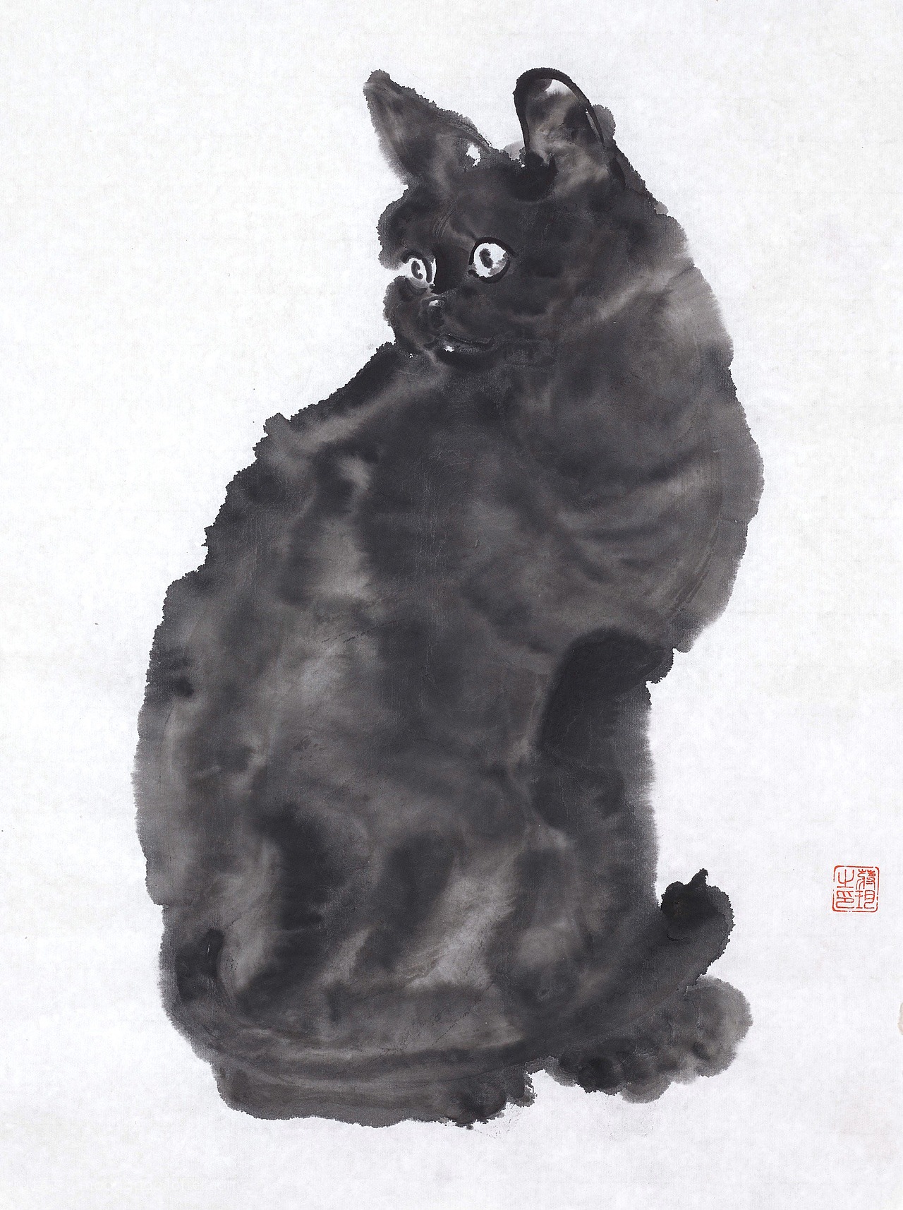 国画 水墨 猫