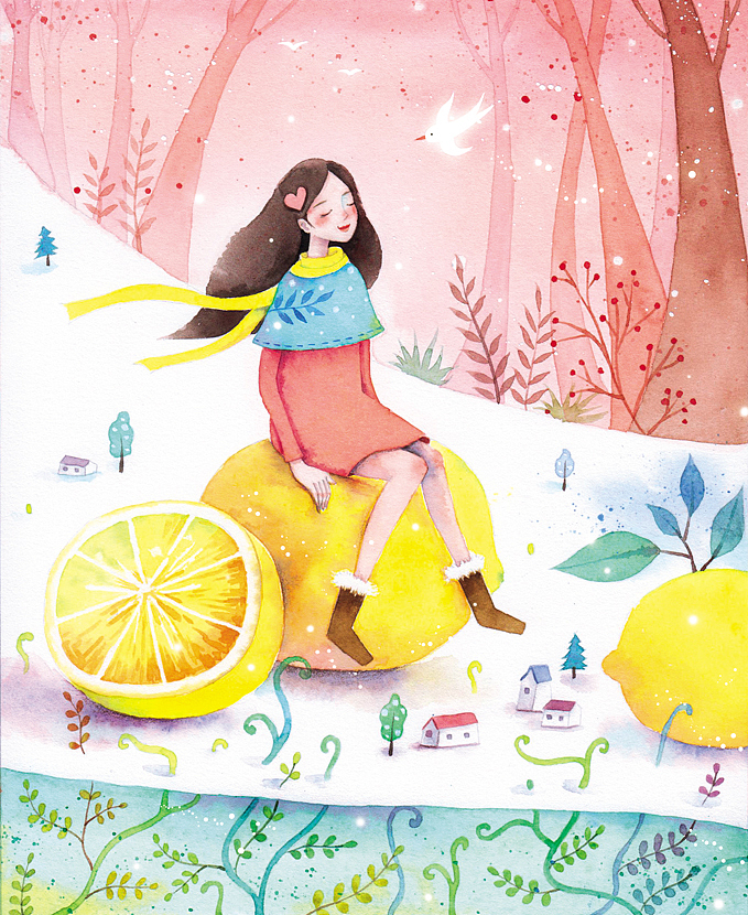 女子如花，等待遇见（图ZMTQ4NjEzNjg0） - 商业插画 - 站酷设计师夏鱼Sanny原创素材 - 站酷ZCOOL