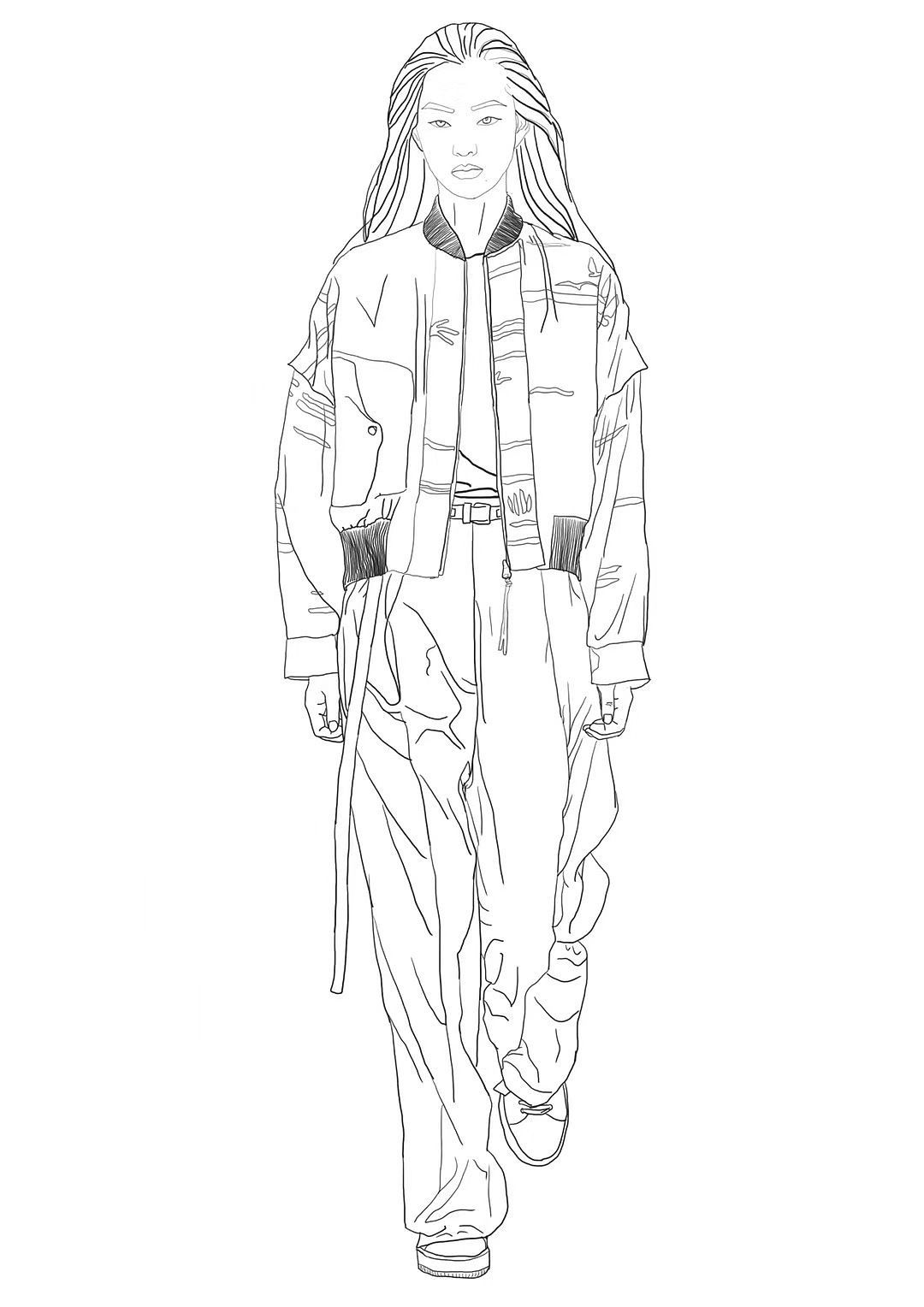 人物手绘|服装|休闲/流行服饰|圆咕噜嘟_原创作品-站酷zcool