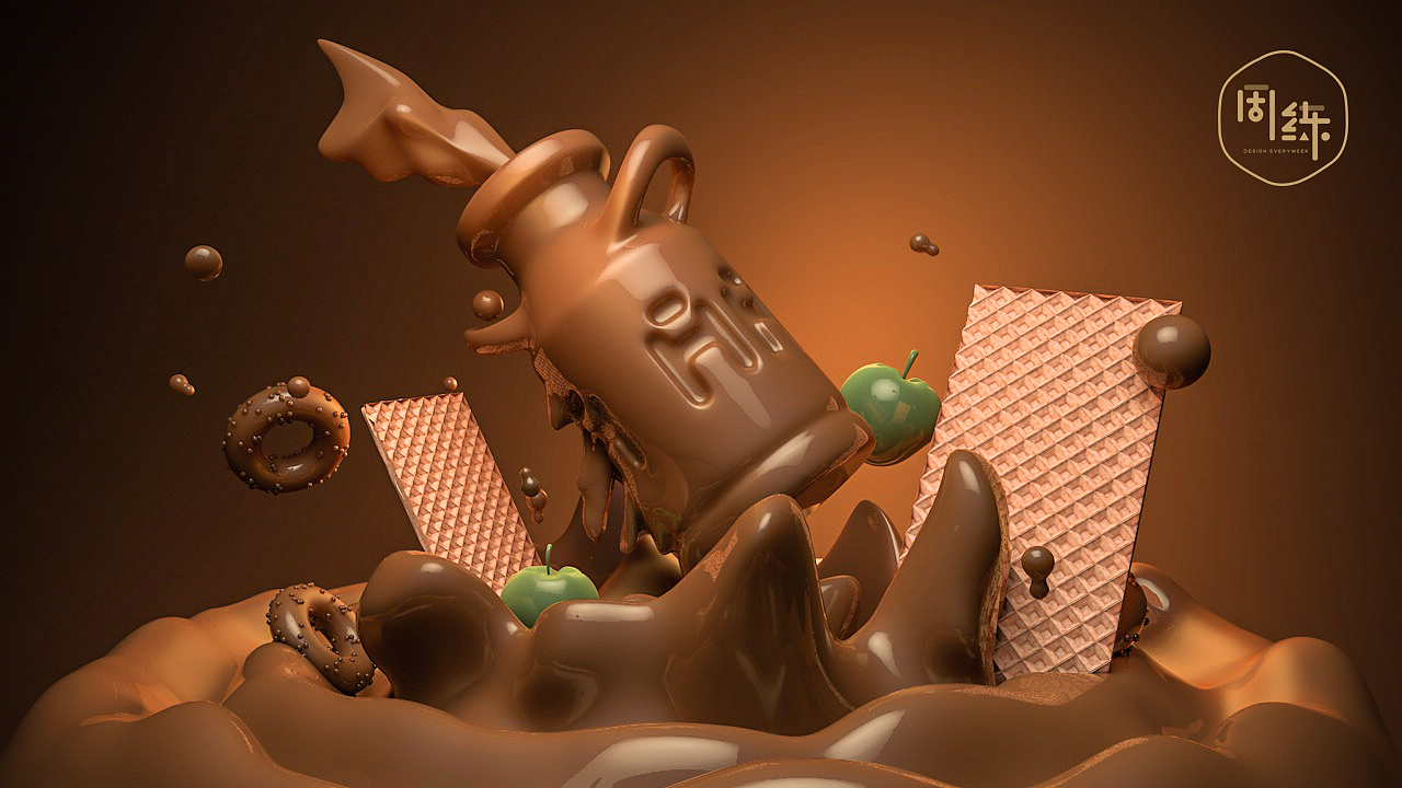 一周一练第六季第三周：C4D巧克力效果（图ZMTMxNTU1OTE2） - 人物/生物 - 站酷设计师一周一练原创素材 - 站酷ZCOOL