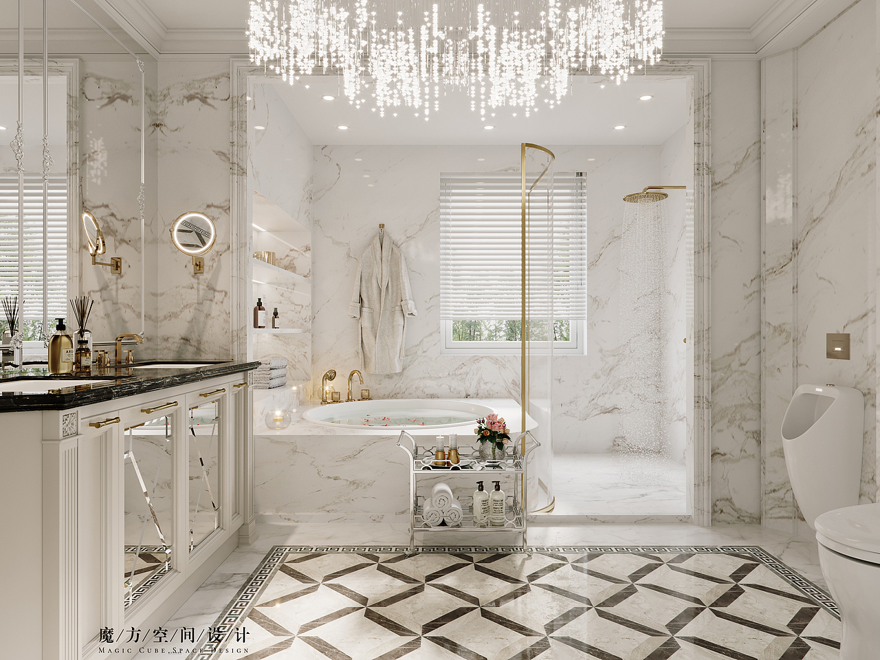 【魔方】法式轻奢•贵州遵义别墅项目（图ZMjE2NzMyMTgw） - 家装设计 - 站酷设计师魔方空间设计原创素材 - 站酷ZCOOL