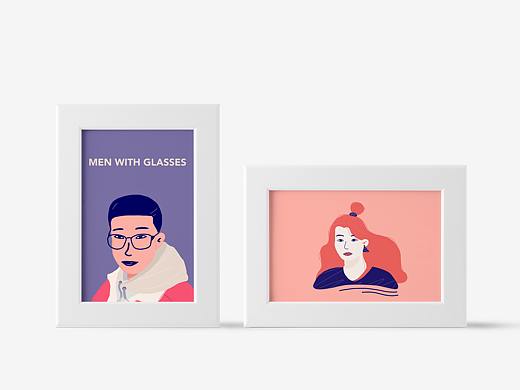 Vector male and female avatars（个人主页-ZNTExNDE4ODg=） - 创作习作 - 站酷设计师淼曦818原创素材 - 站酷ZCOOL