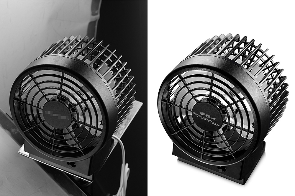 一组小家电系列产品后期修图——风扇