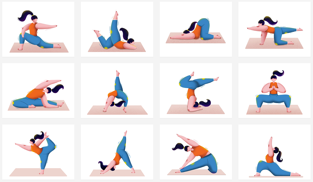 板绘人物插画练习-瑜伽篇（图ZMTgyOTc1NTg0） - 创作习作 - 站酷设计师雨路zz原创素材 - 站酷ZCOOL