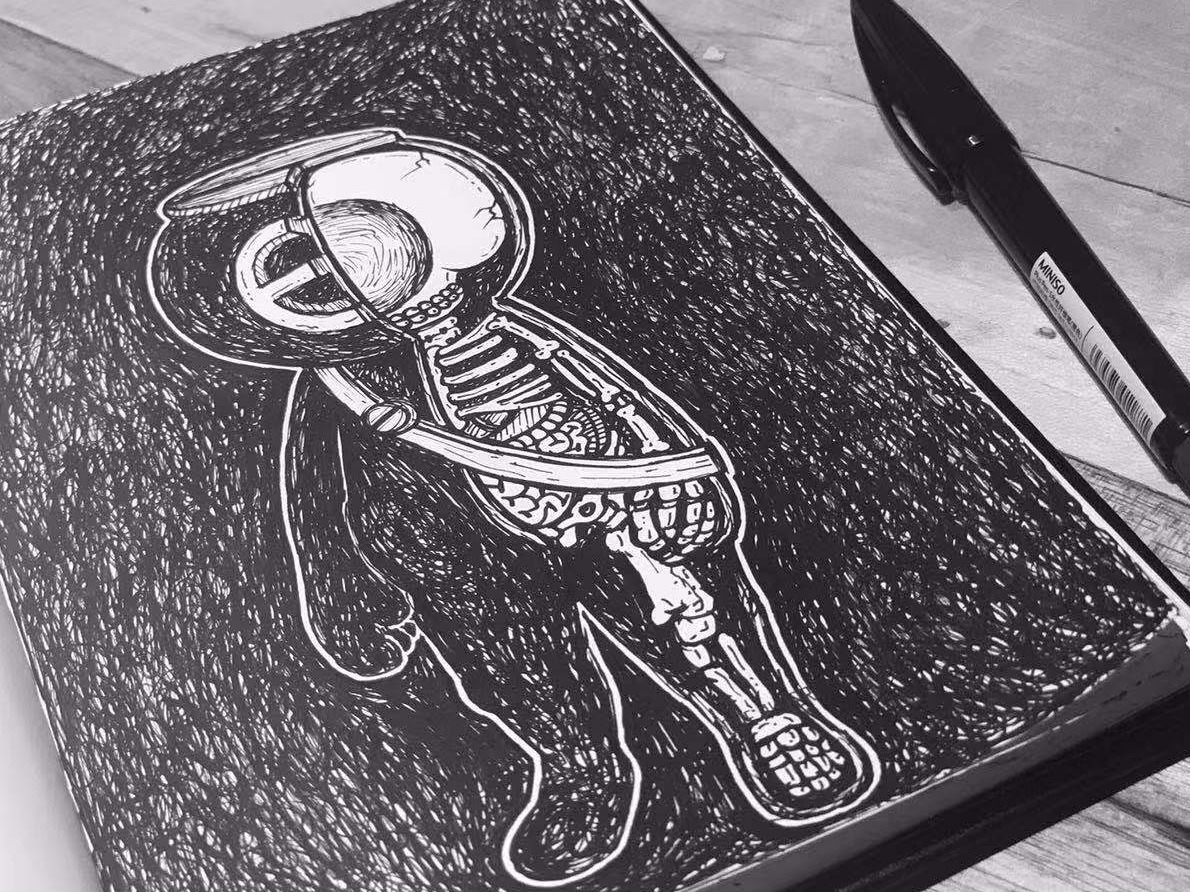 SCREW解剖版黑白插画