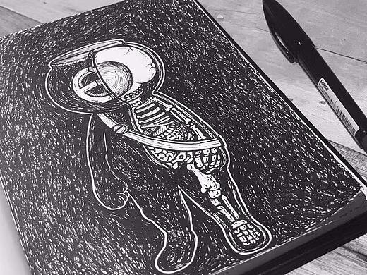 SCREW解剖版黑白插画