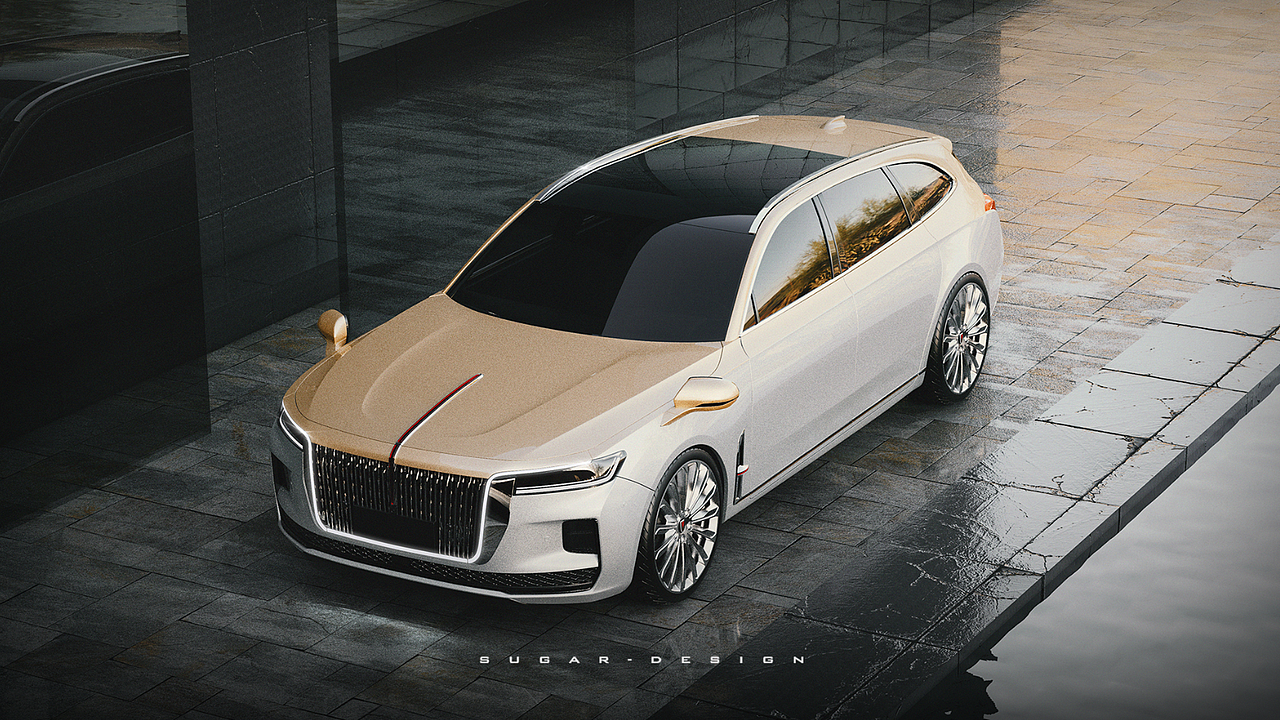 红旗h9旅行车3d设计