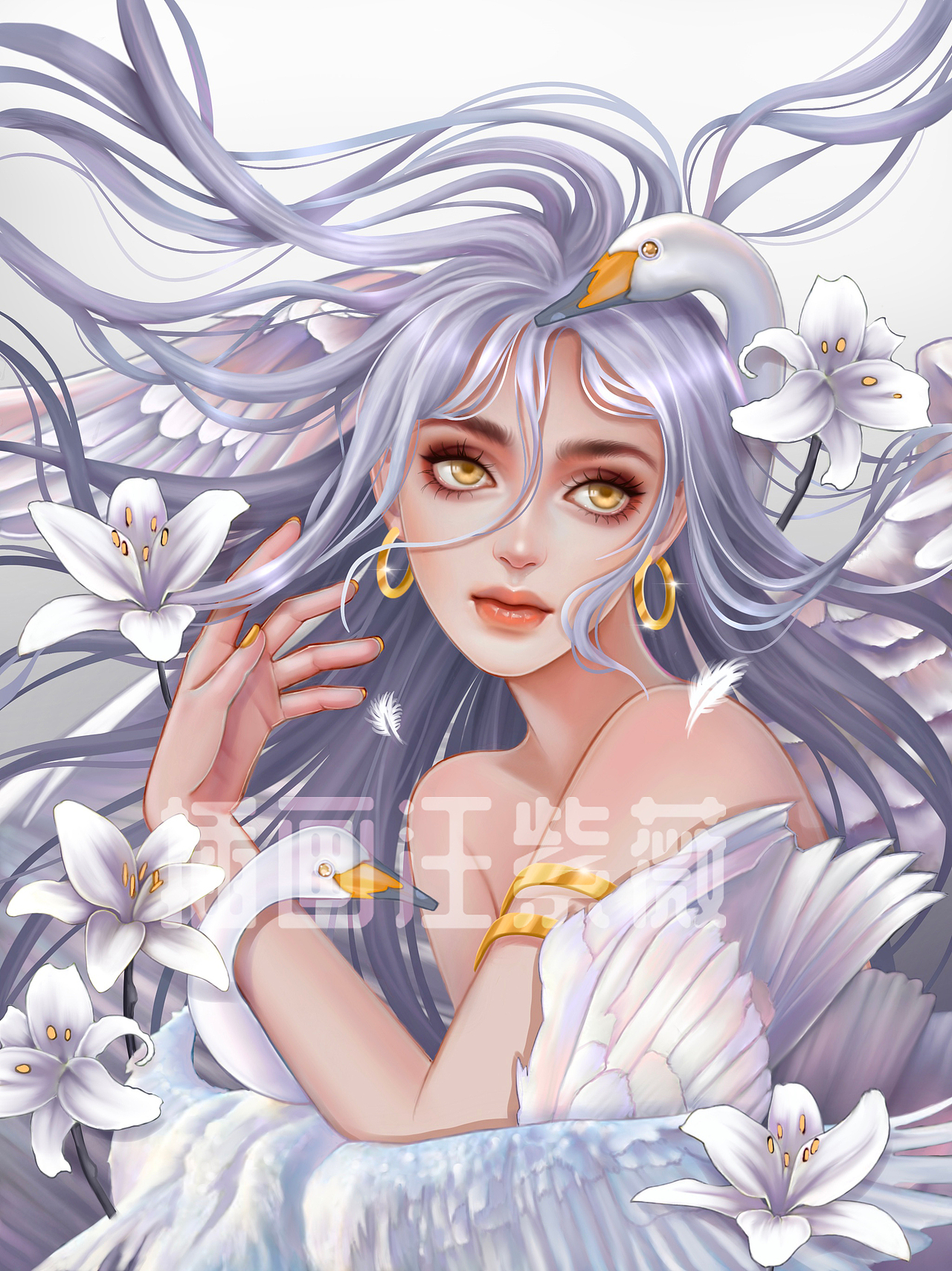 ipad人像插画（图ZMjU4NzQ0MTI4） - 商业插画 - 站酷设计师插画汪紫薇原创素材 - 站酷ZCOOL
