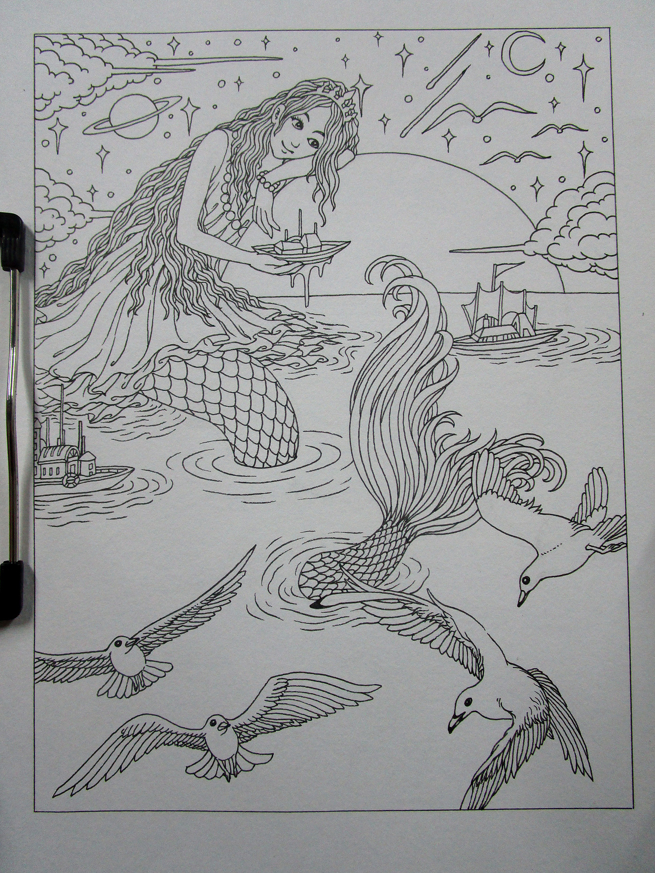 0.3针管笔勾线,之后将铅笔起稿痕迹擦掉。