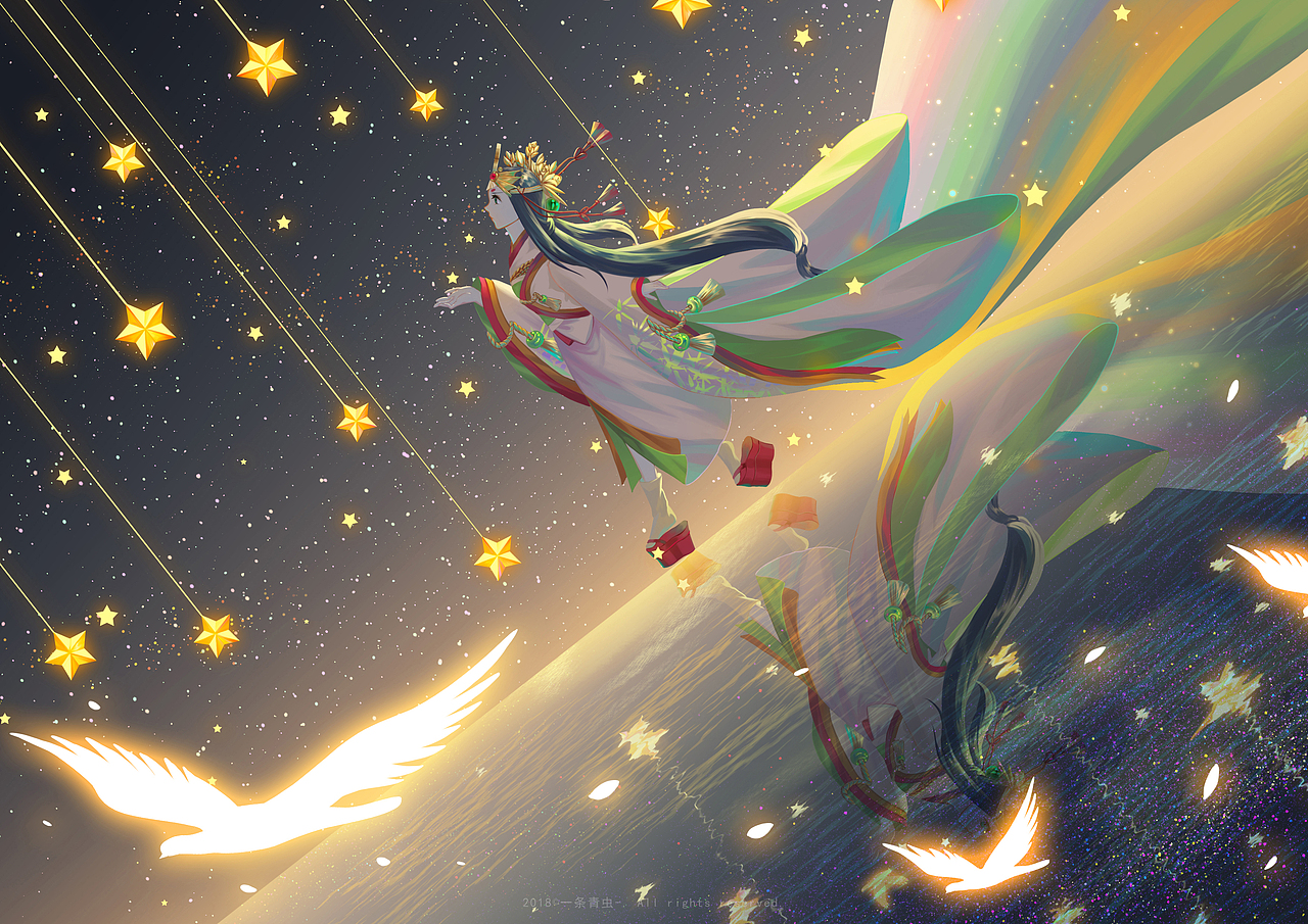 阴阳师游戏同人插画——辉夜姬福州|插画师堂鹿3|0